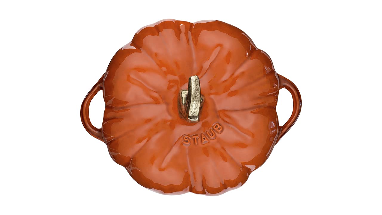STAUB Cast Iron Pumpkin Cocotte Dutch Oven, 3.5-quart, Burnt Orange (7658663903470)